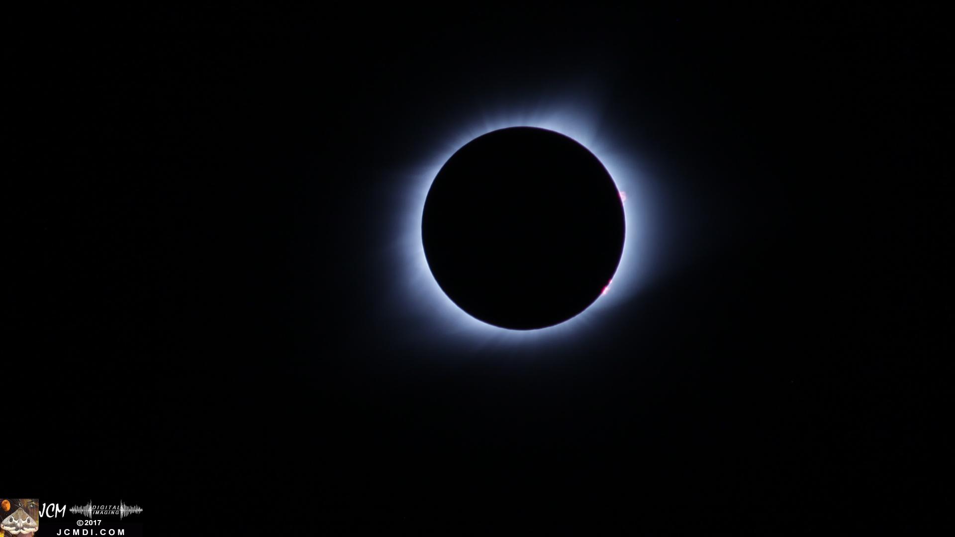 2017 Total Eclipse with solar prominences visible at right